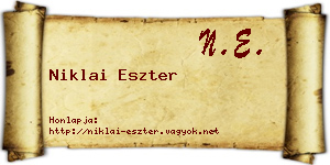 Niklai Eszter névjegykártya